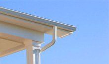 Guttering and fascia on the edge of a roof