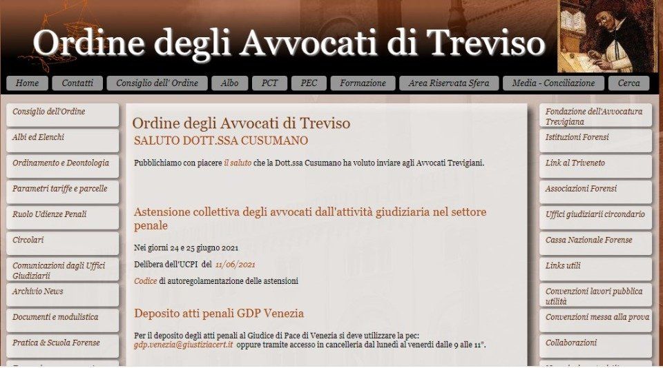 Sito Ordine avvocati Treviso