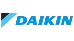 Daikin logo: blue and black angular shape, blue 