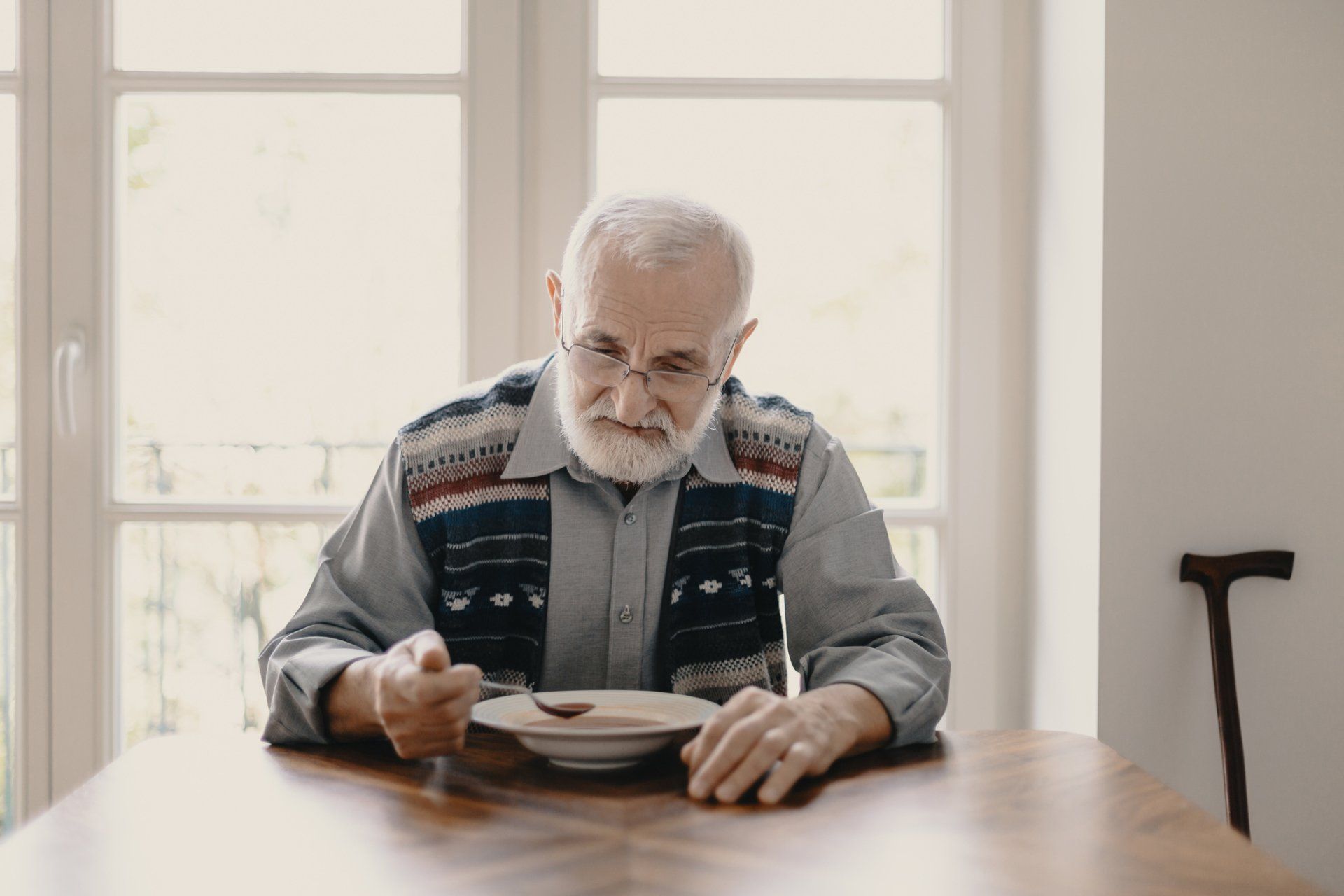 Senior Eating Soup — Fruitland Park, FL — Tri-County Caregiver Resource Center