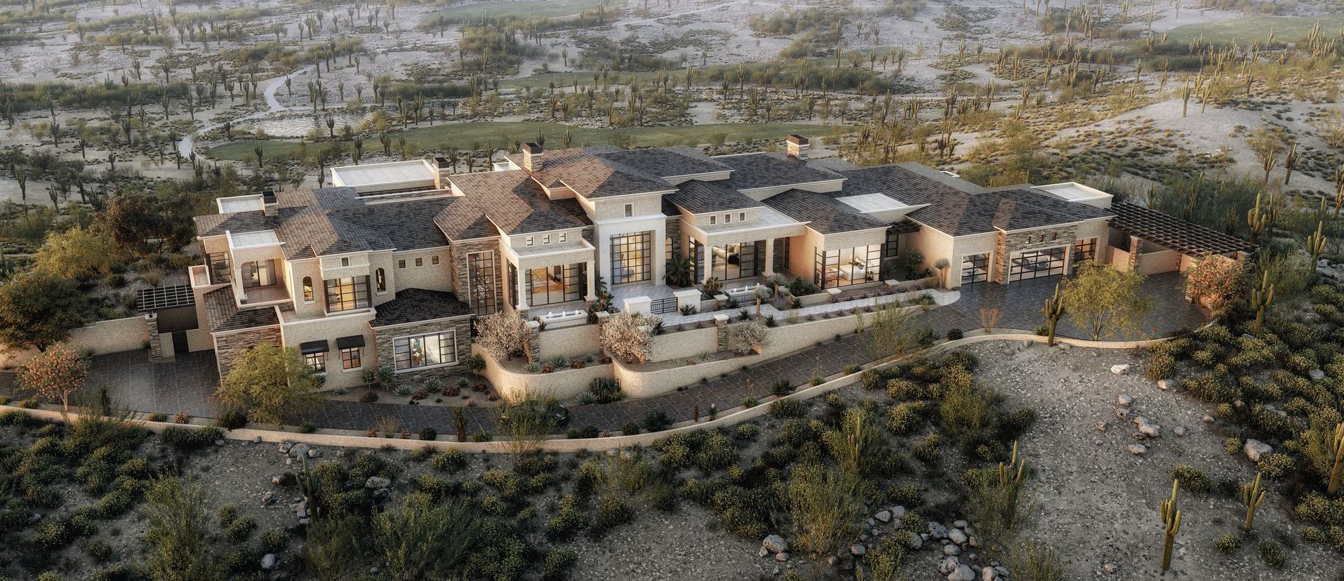 Luxury home design including outdoor living, and landscaping plans