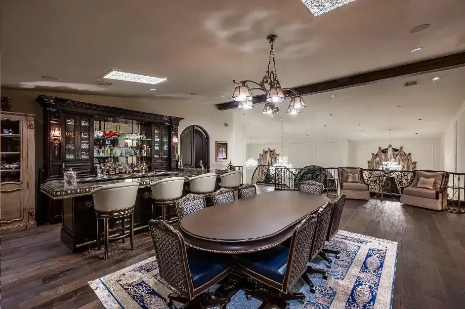 Loft area with dining table