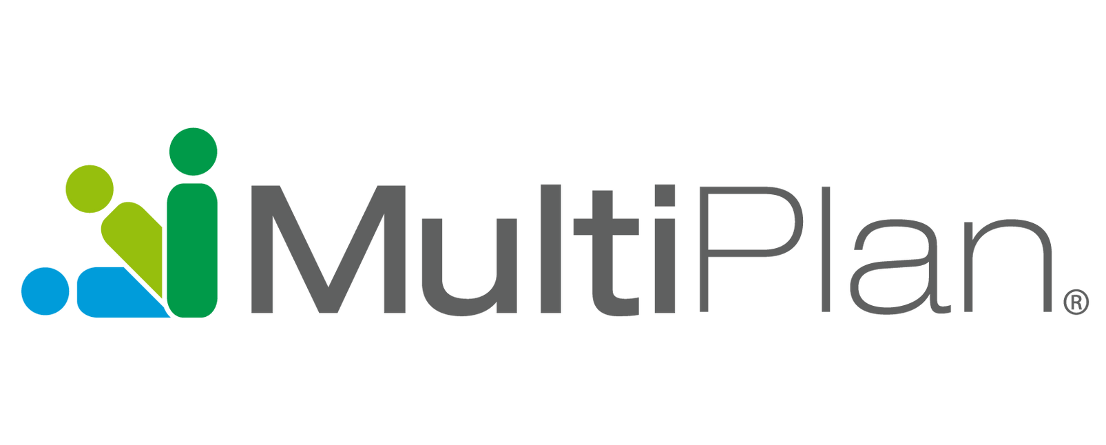 The logo for multiplan is green and blue and says `` multiplan ''.