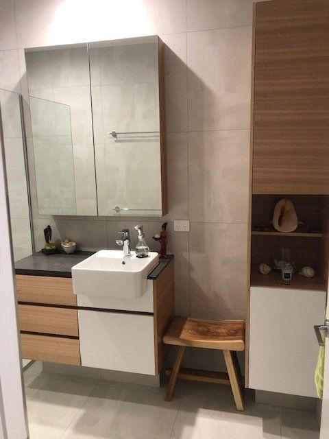 A Bathroom Featuring a Sink and Mirror — Bathroom Vanity Cabinets on the Sunshine Coast QLD