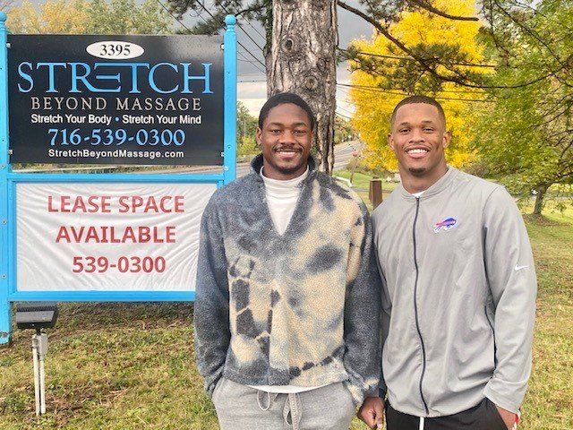 football players smiling