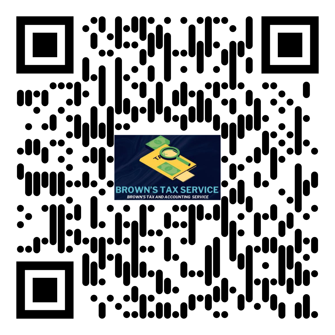 A qr code for brown 's tax service