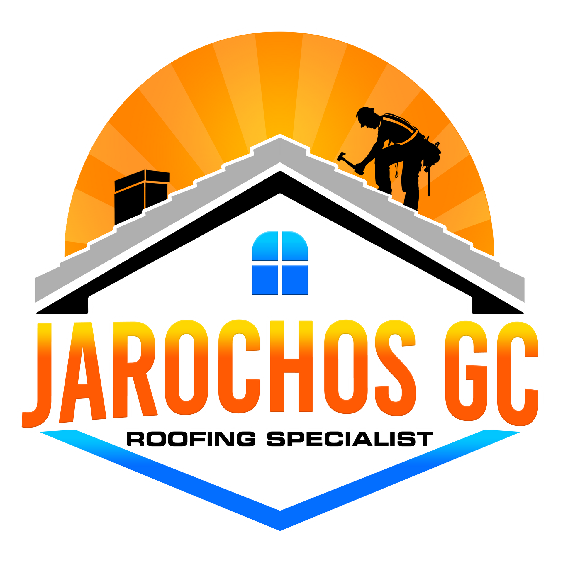 A logo for jarochos gc roofing specialist