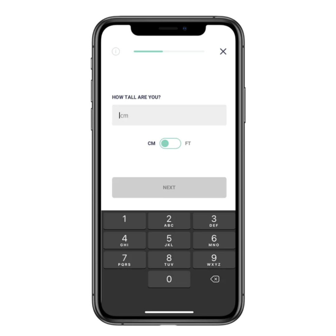 3. Enter your height and weight