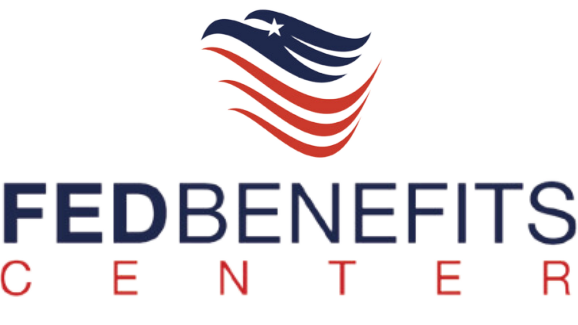 The fed benefits center logo has an american flag on it.
