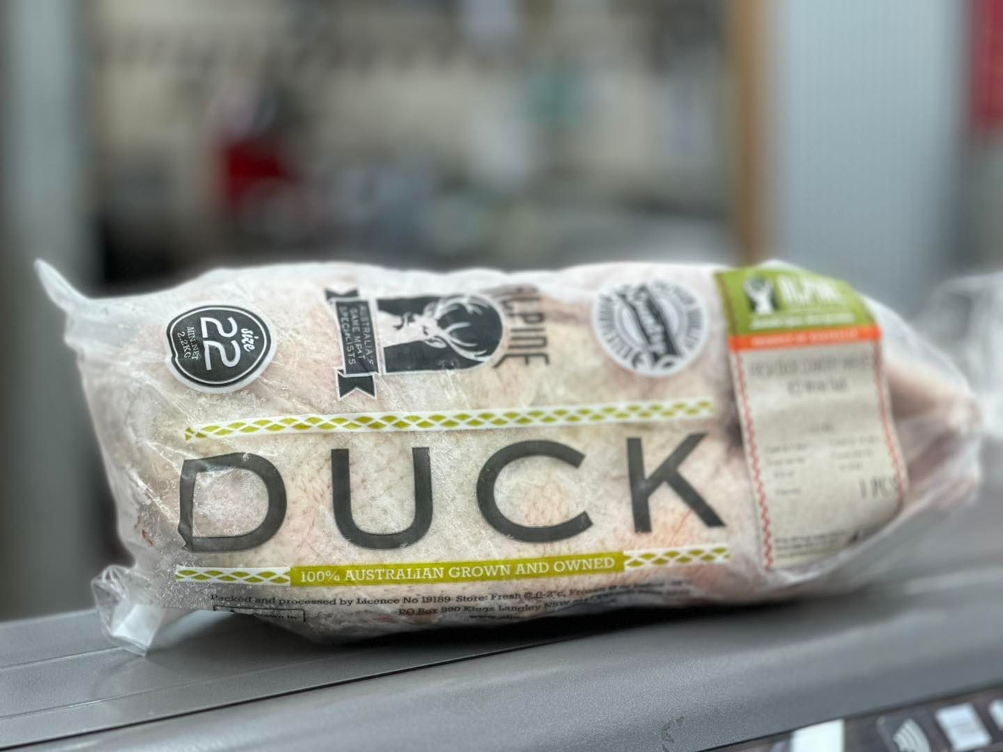Duck Packaged In Plastic Wrap, Labeled With Product Information — West High Street Boutique Butchery In Coffs Harbour, NSW