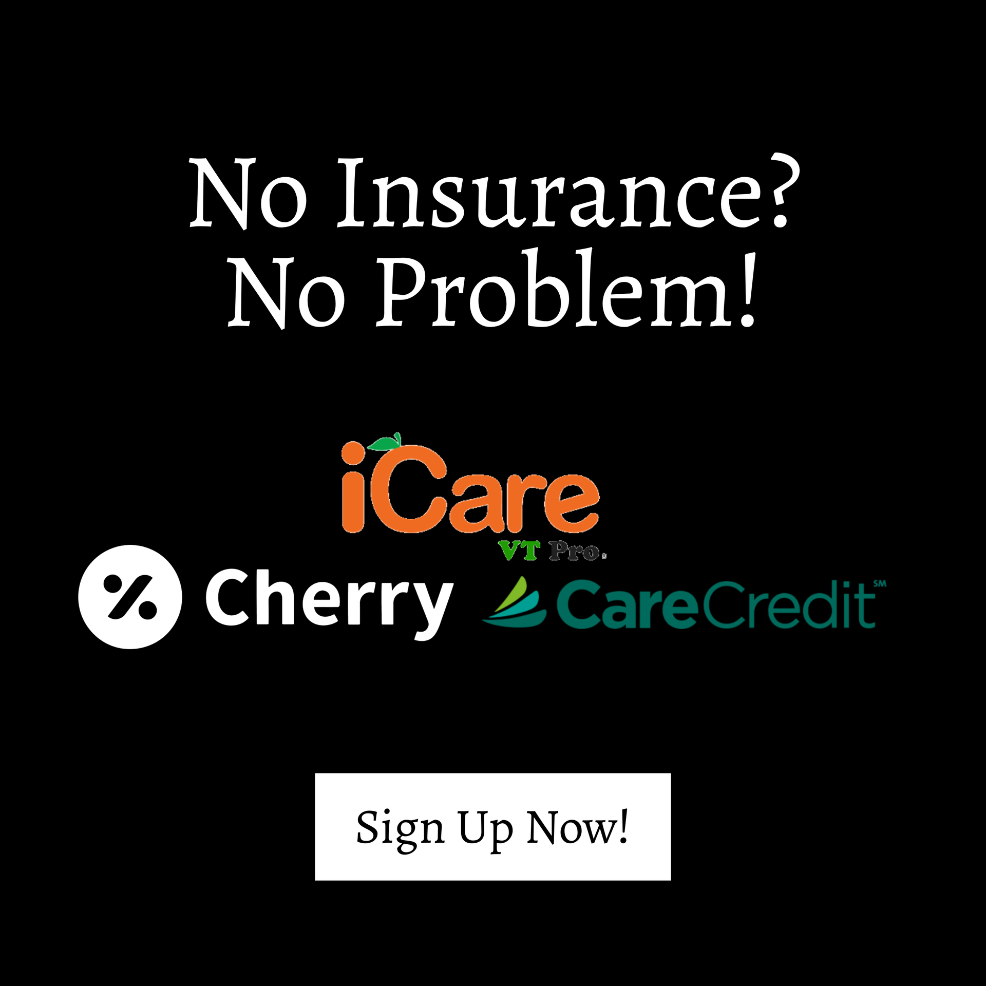 Black circle with white text: