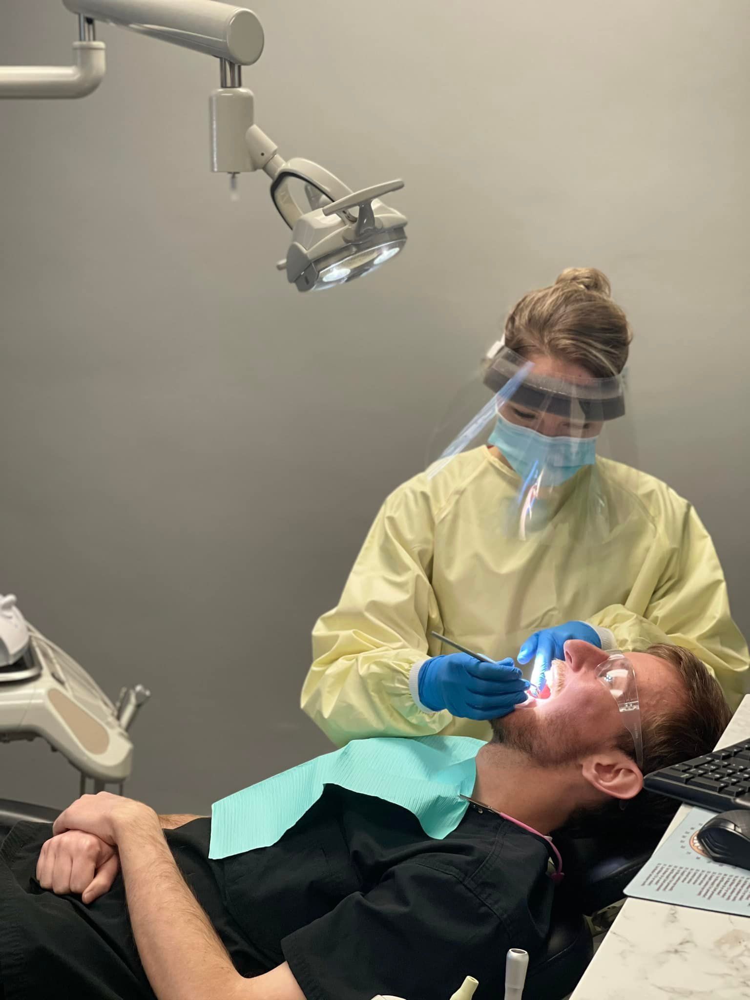 patient in the procedure room