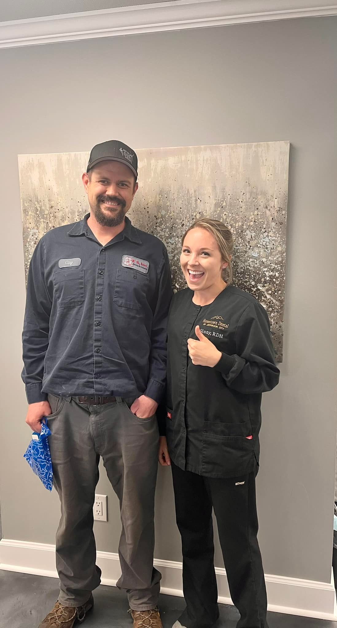 Happy patient with staff