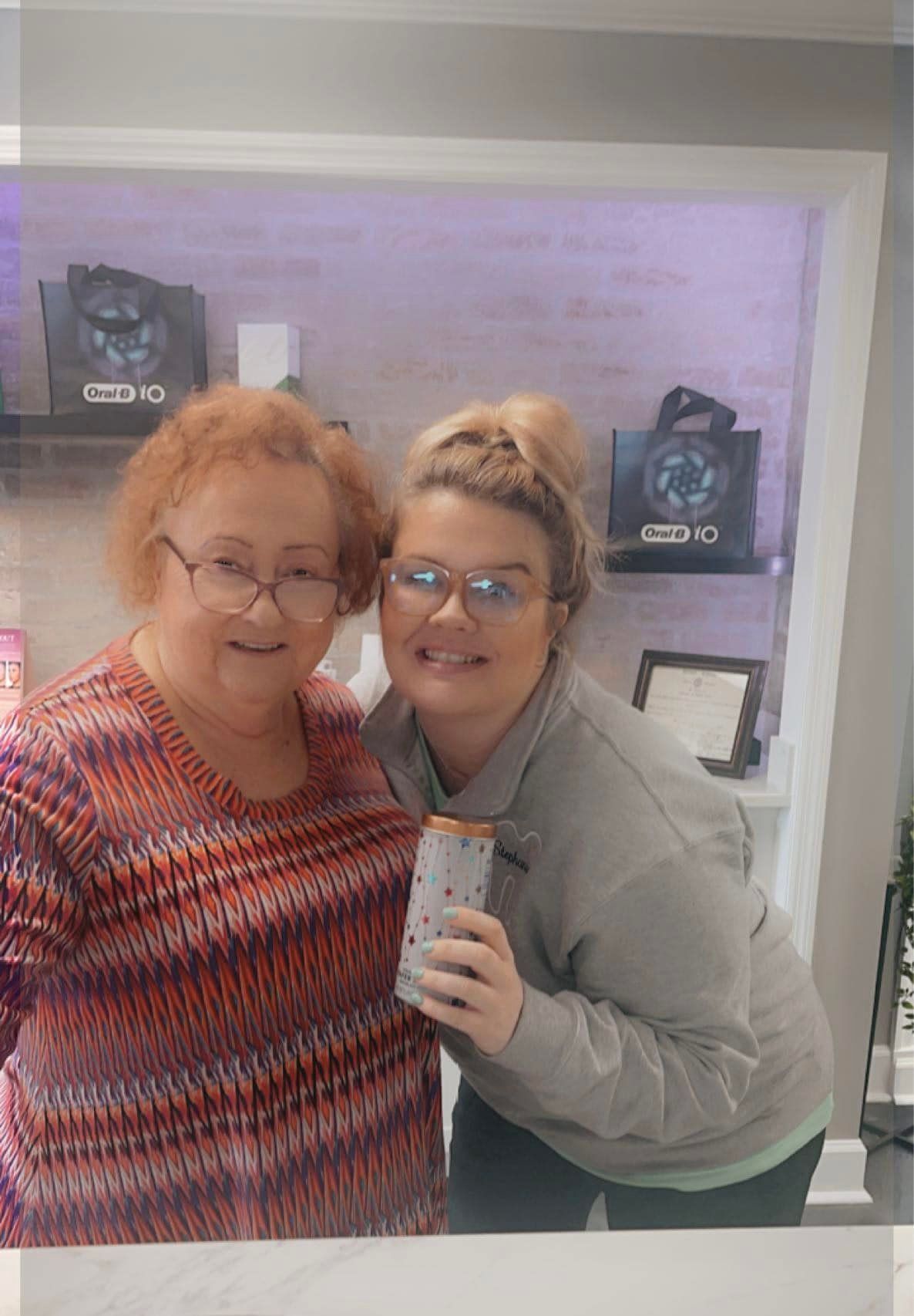 team with happy patient