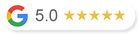 A google logo with five stars on it on a white background.
