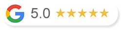 A google logo with five stars on it.