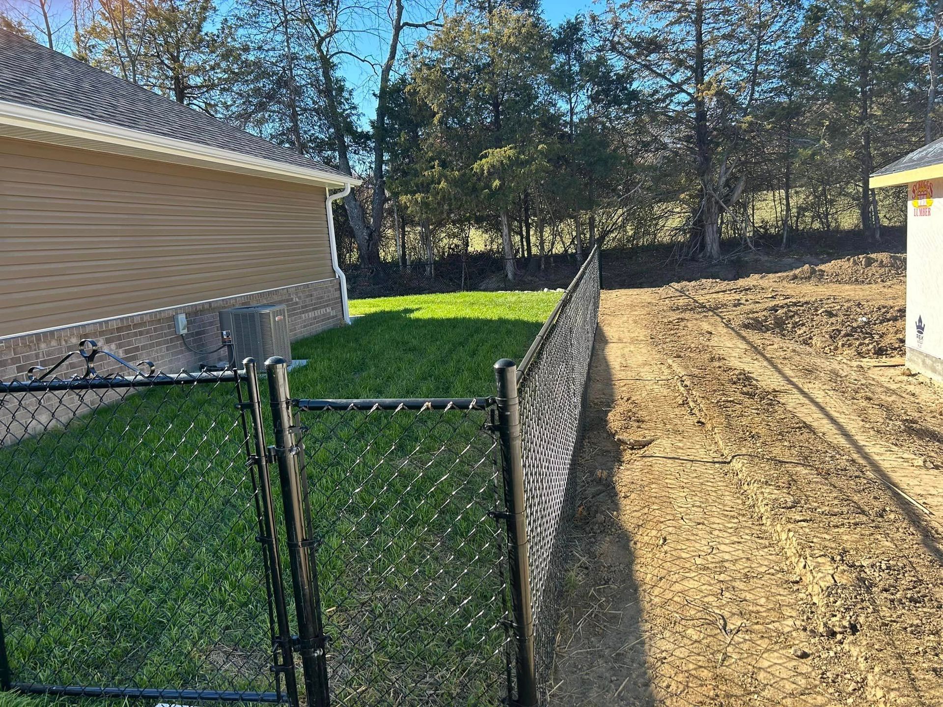 black chain link fence 