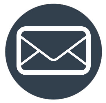 An envelope icon in a circle on a white background.