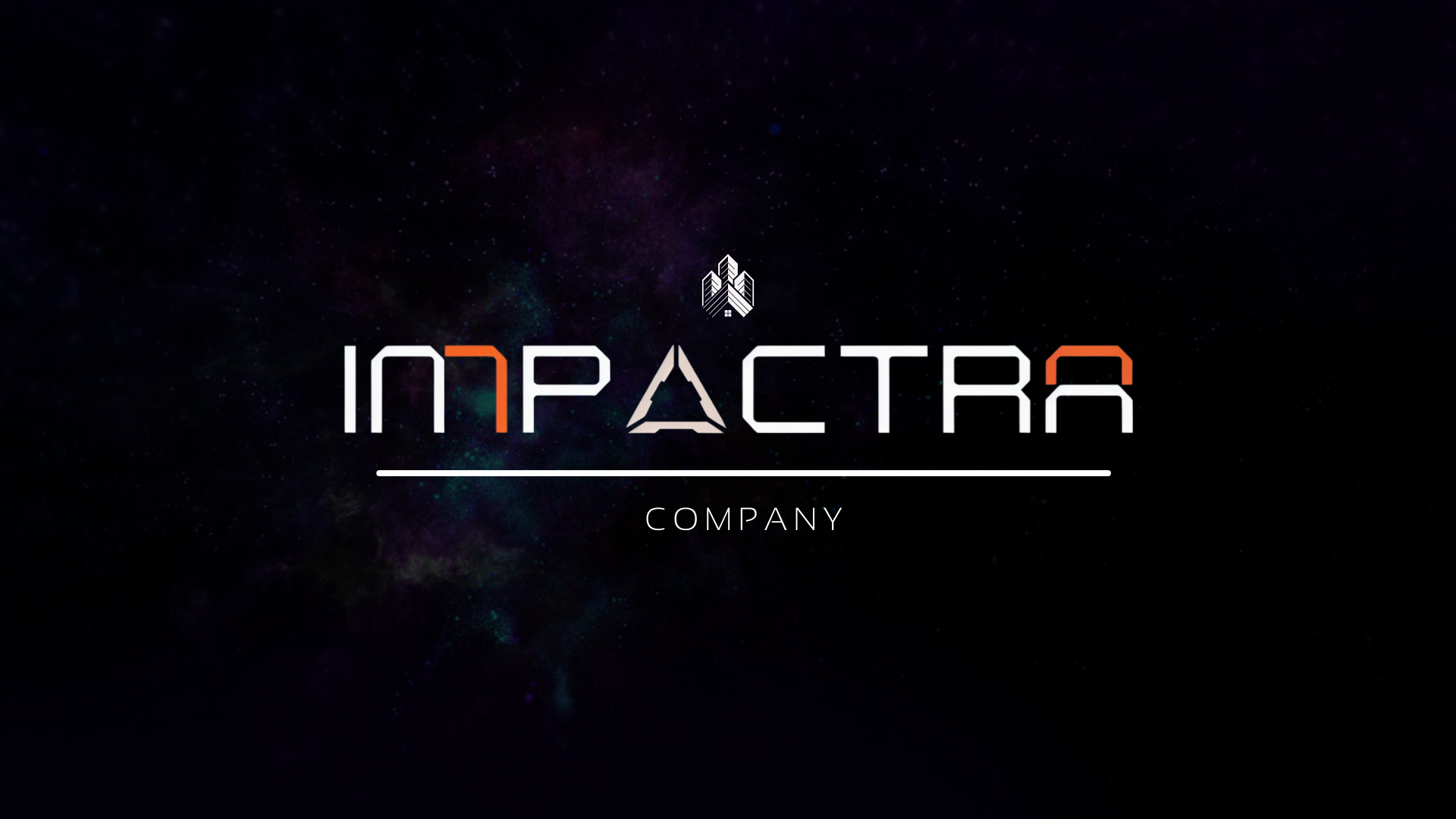 O logotipo da empresa impactra está em um fundo preto.