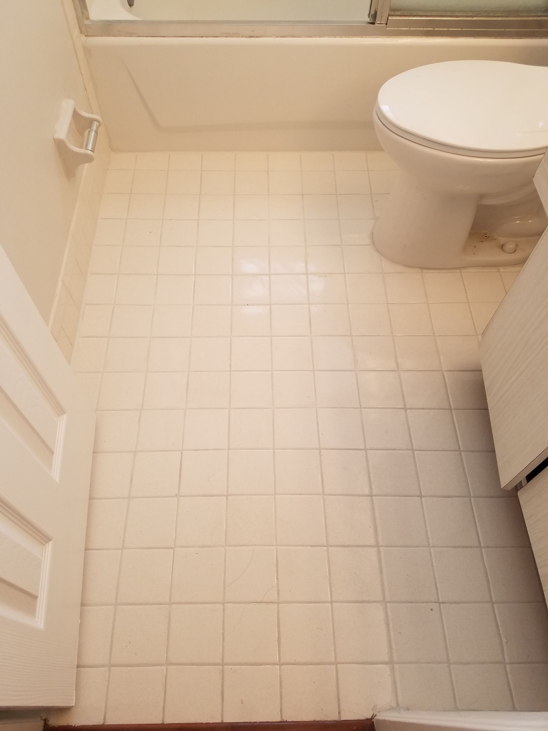 A bathroom with a toilet , bathtub and shower.