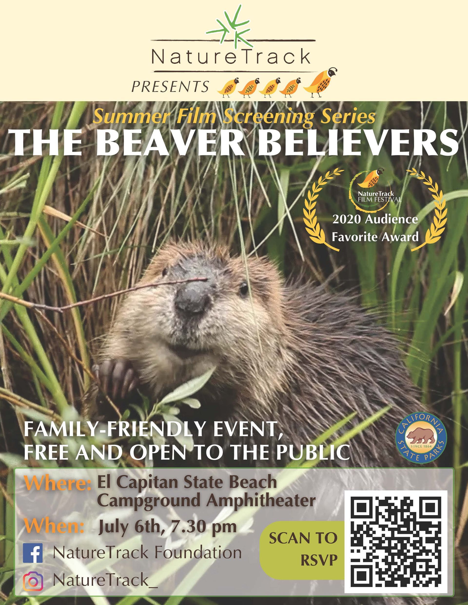 A poster for a family friendly event called the beaver believers.