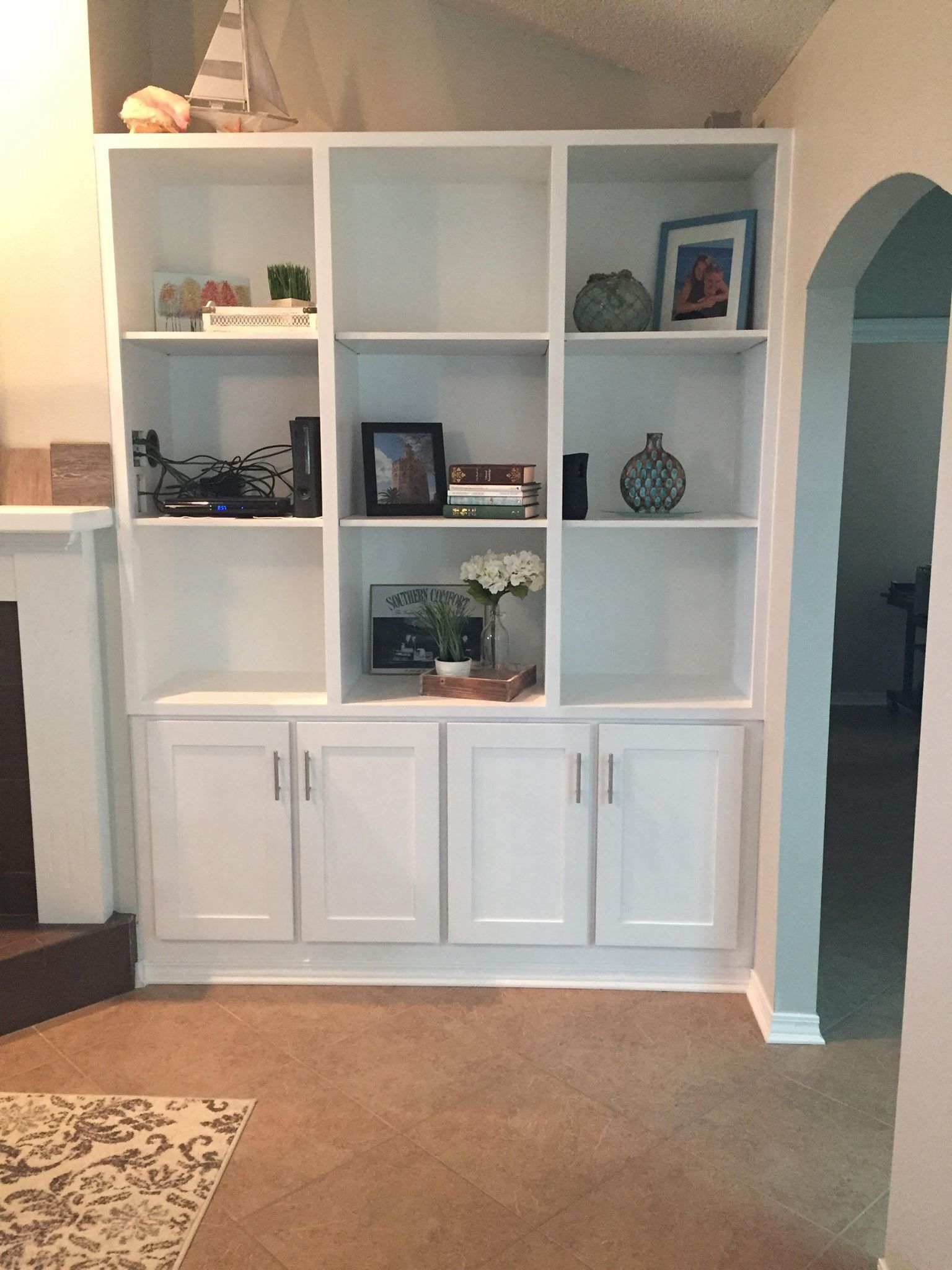 White bookshelf with two cabinet - Killen, AL - DIY Consulting