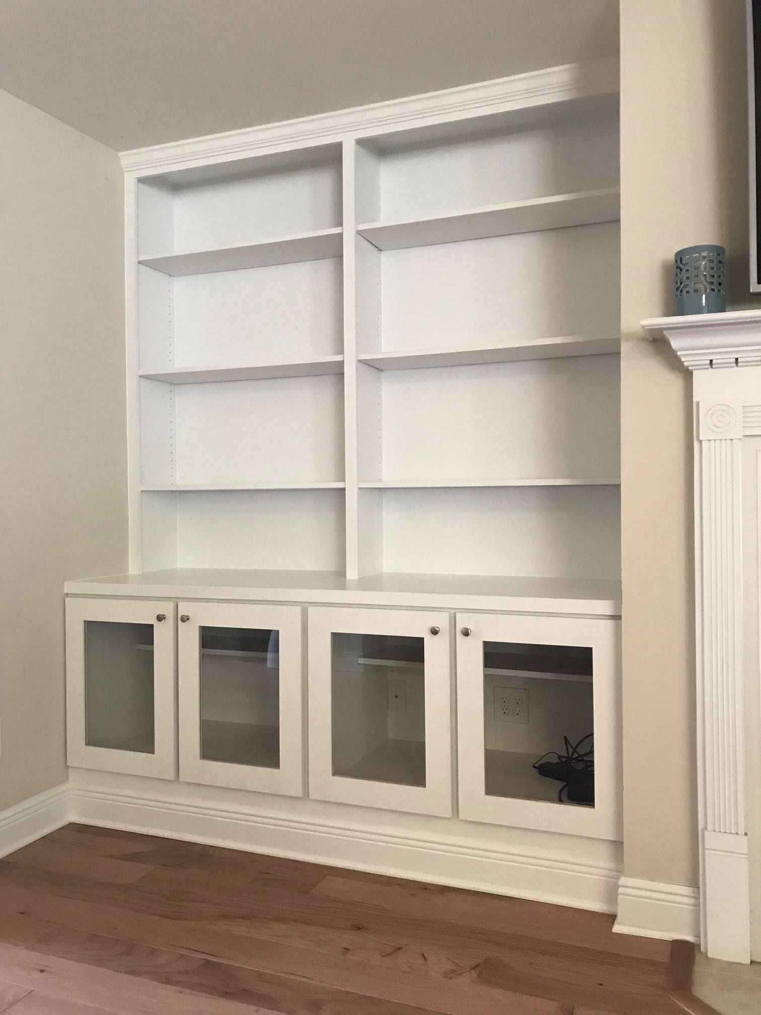 Shelves with glass door cabinet - Killen, AL - DIY Consulting