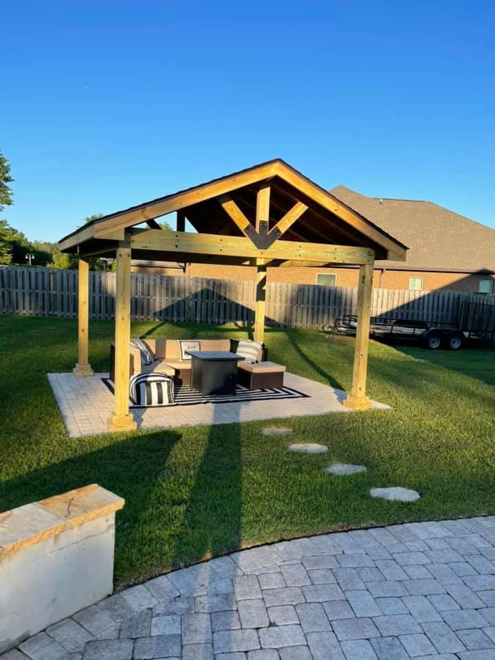 Morning view under pergola - Killen, AL - DIY Consulting