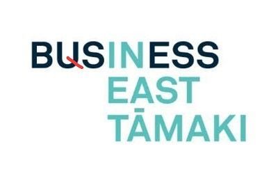 A logo for business east tamaki is shown on a white background.