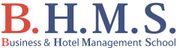 The b.h.m.s. business and hotel management school logo