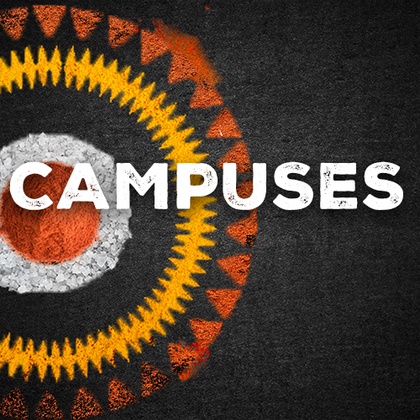 The word campuses is on a black background