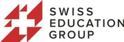 The logo for the swiss education group has a red and white cross on it.