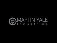 Logo for Martin Yale Industries: text with a gear icon and a