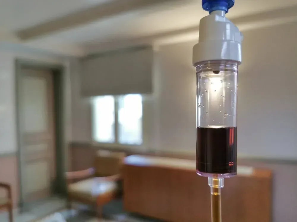 A Close up Of an Intravenous Drip in A Hospital Room — Health Hub Mackay in Mackay, QLD