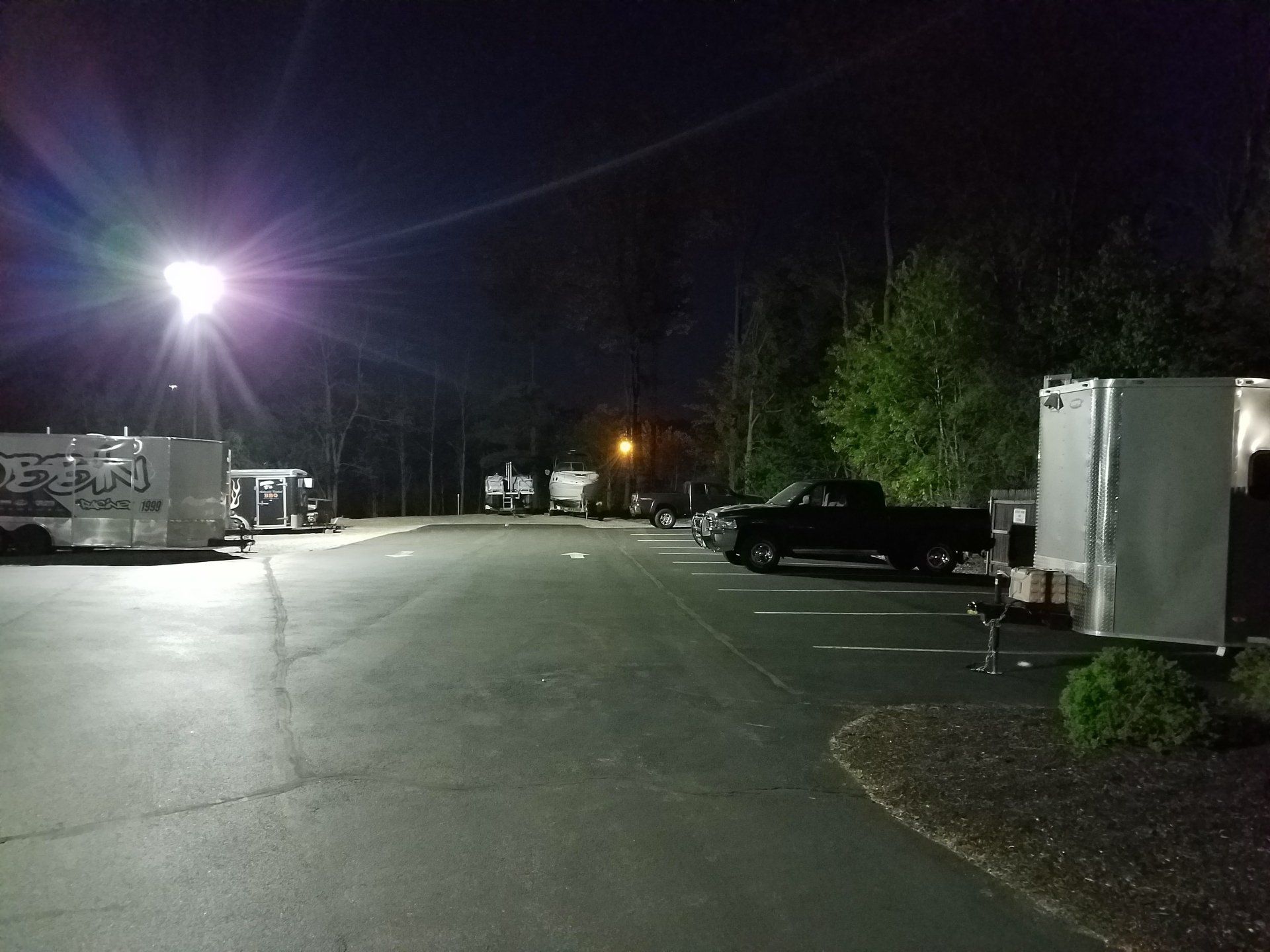 Night Outdoor Parking Area — Kittery, ME — A1 Self Storage