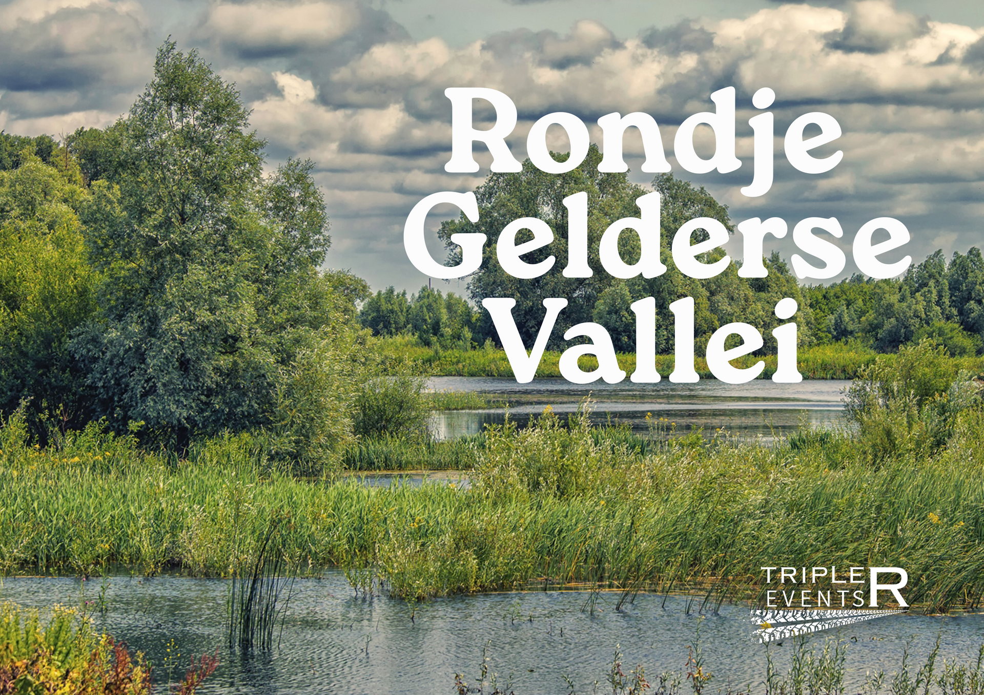 Weelderig groen landschap met de tekst