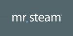 The logo for mr. steam is on a blue background.