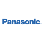 The panasonic logo is blue and white on a white background.