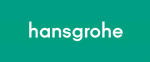 The hansgrohe logo is on a green background.