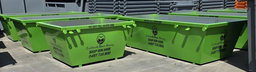 Skip Bin Filled with Trash and Leaves — Leichhardt River Nursery & Skip Bin Hire In Kalkadoon, QLD