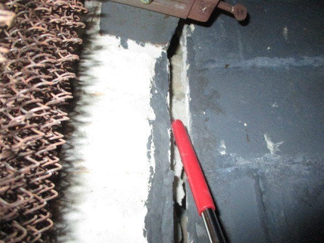 Excessive foundation settlement. Fireplace separation from building.