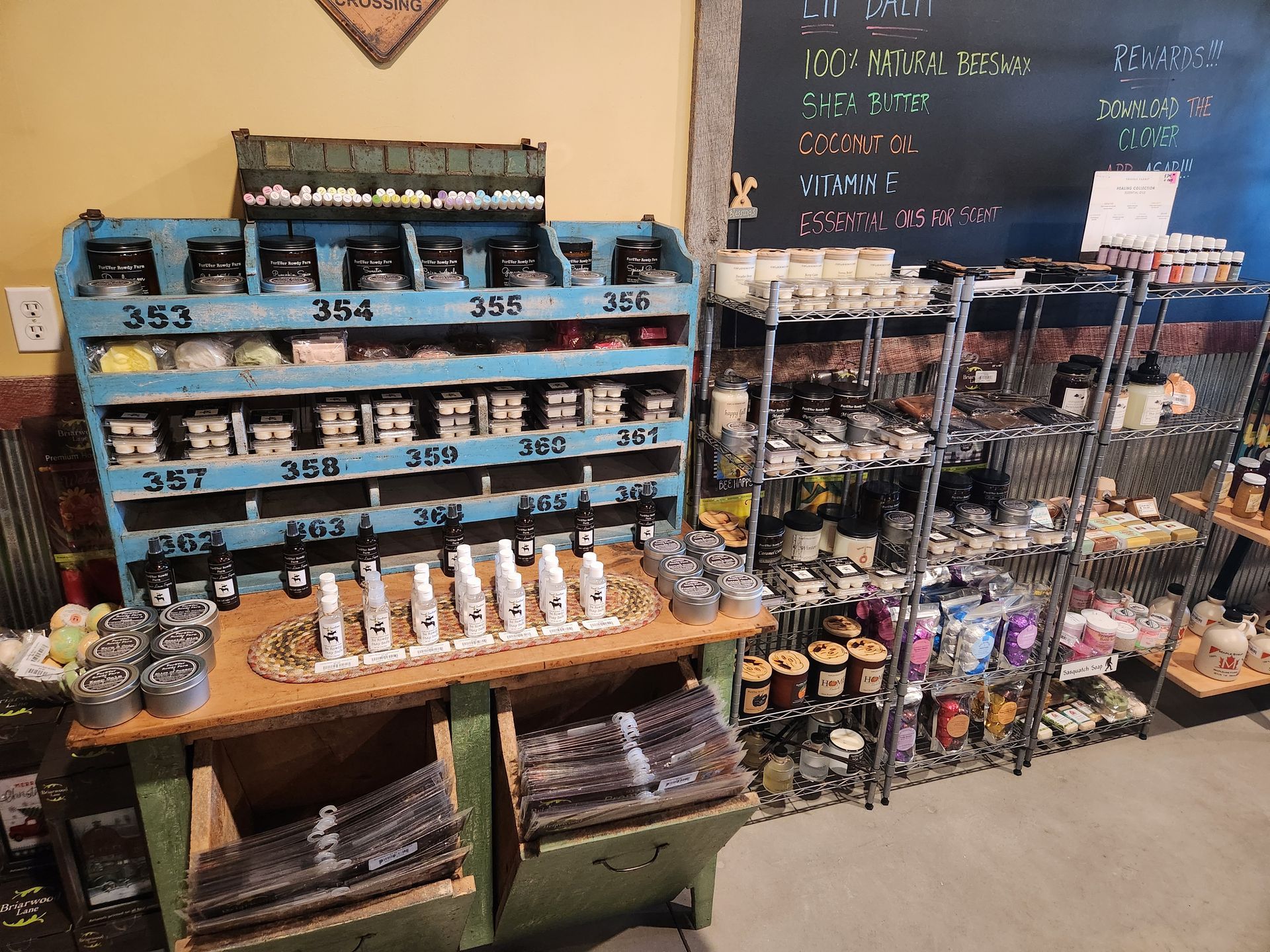 A store filled with lots of candles and soaps