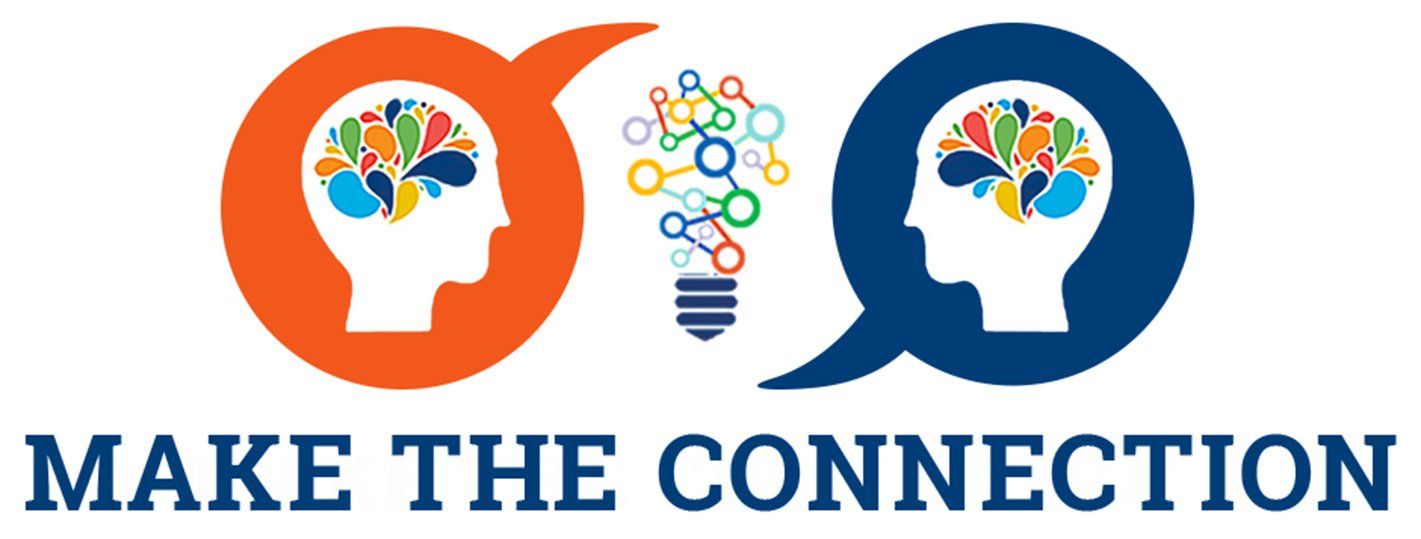 old make the connection logo in blue and green