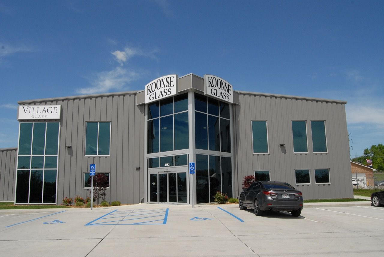 Koonse Glass Building Exterior in Columbia, MO. SAI Architecture Designed This Building.