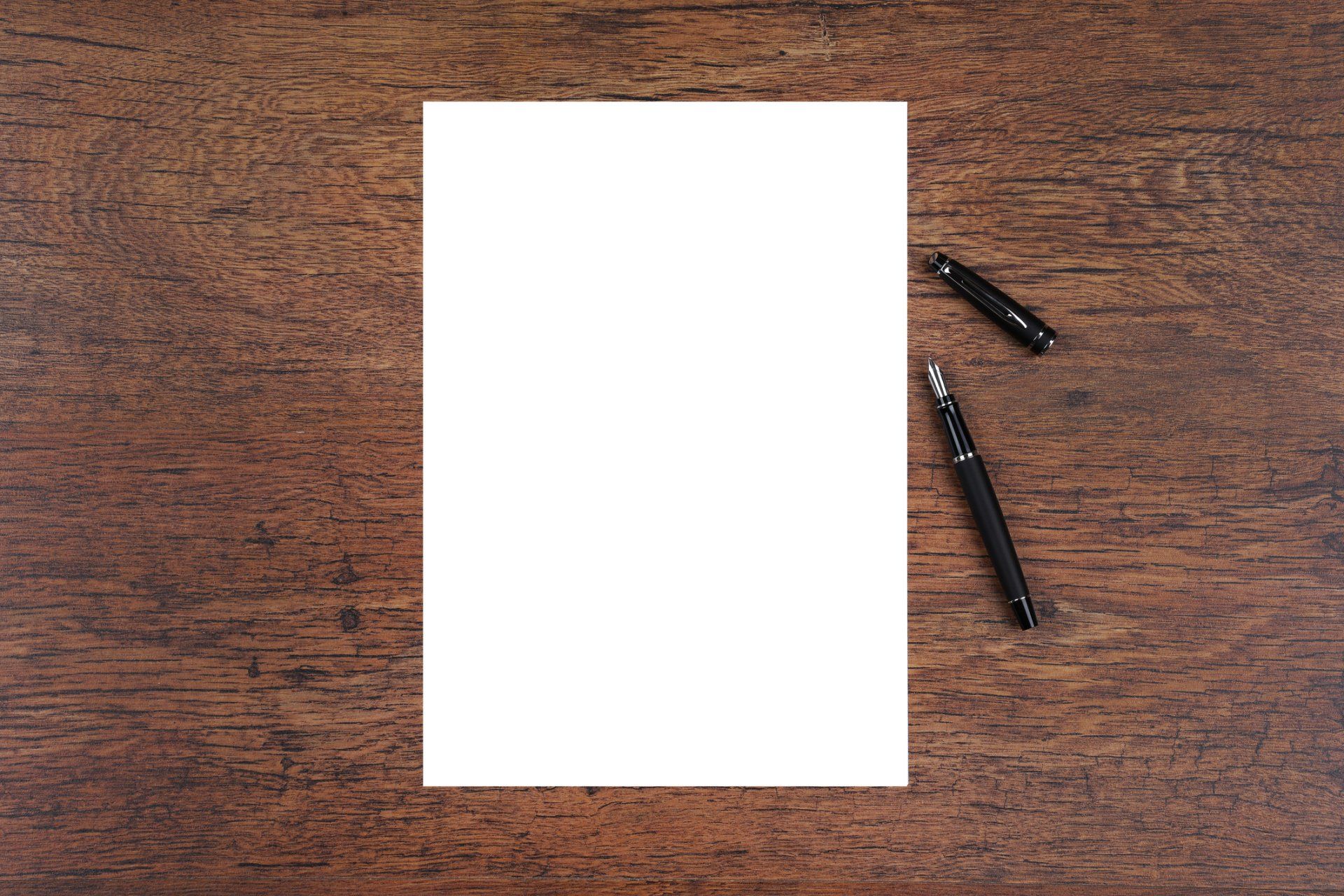 blank paper and pen