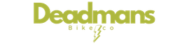 A logo for deadmans bike co. with a lightning bolt