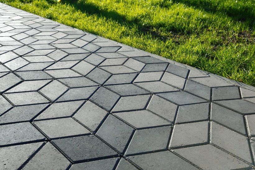 A pathway in a house made with stamped concrete material in Wanneroo WA.