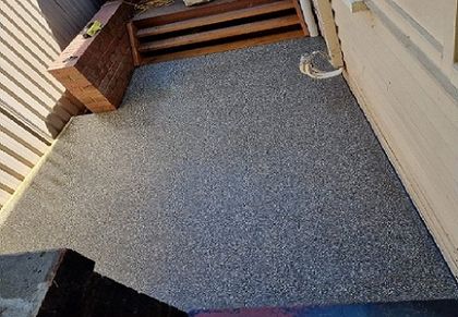 Small exposed aggregate concrete slab completed for small residential home in Wanneroo WA.