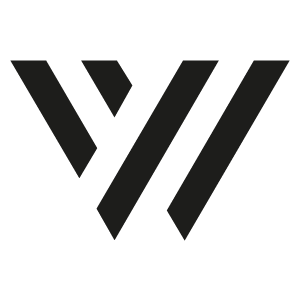 Logotipo geométrico negro con una letra 