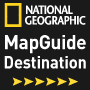 The national geographic mapguide destination logo is on a black background.